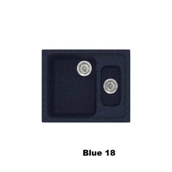 Μπλε συνθετικοι νεροχυτες μικροι για κουζινα με 1,5 γουρνες62χ51 Blue 18 Classic 330 Sanitec