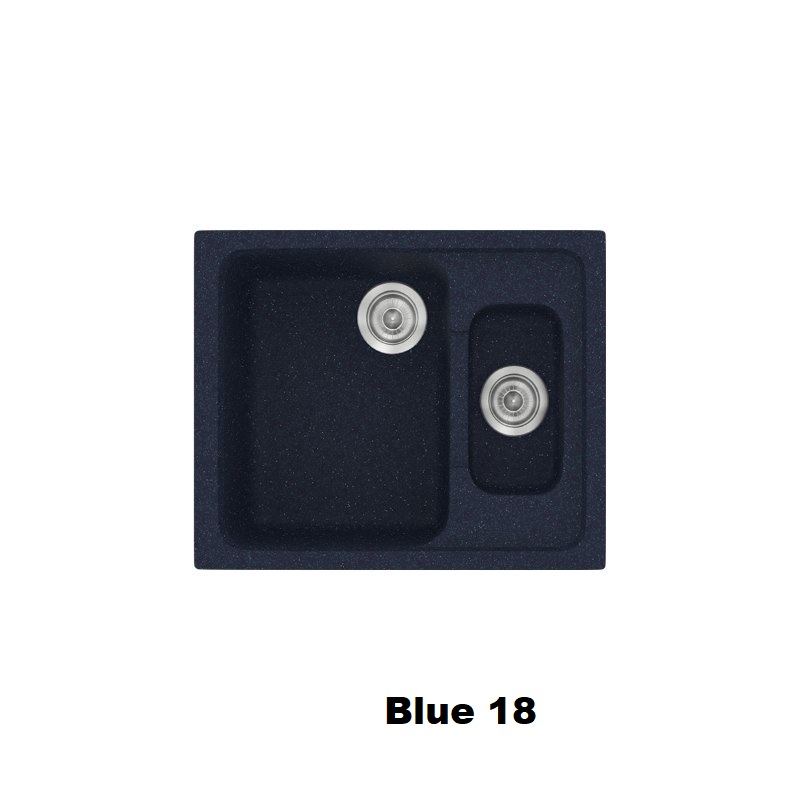 Μπλε νεροχυτες συνθετικοι μικροι για κουζινα με 1,5 γουρνες62χ51 Blue 18 Classic 330 Sanitec
