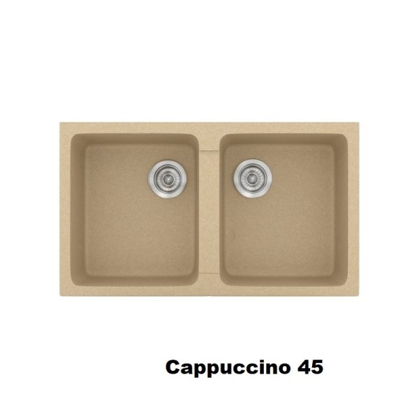 Νεροχυτες κουζινας διπλοι καπουτσινο μοντερνοι συνθετικοι 86χ50 Cappuccino 45 Classic 334 Sanitec