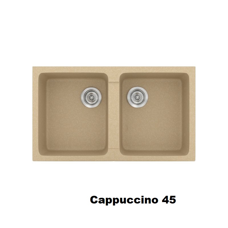 Cappuccino Modern 2 Bowl Composite Kitchen Sink 86×50 Classic 334 Sanitec
