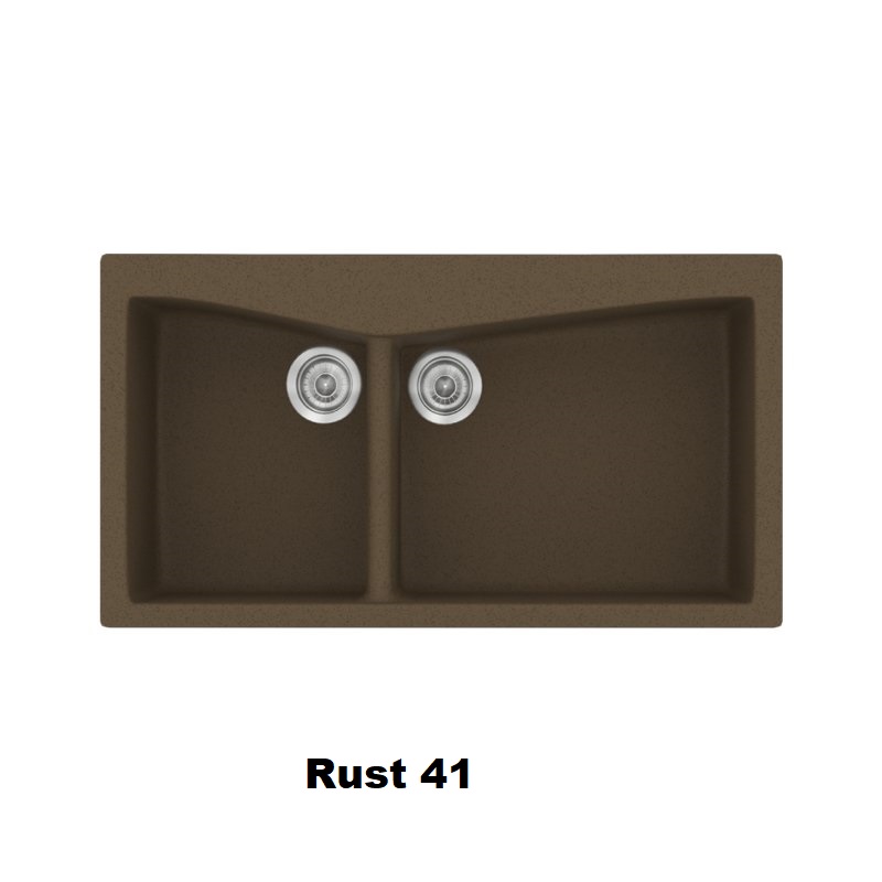Rust Modern 2 Bowl Composite Kitchen Sink 93×51 Classic 326 Sanitec