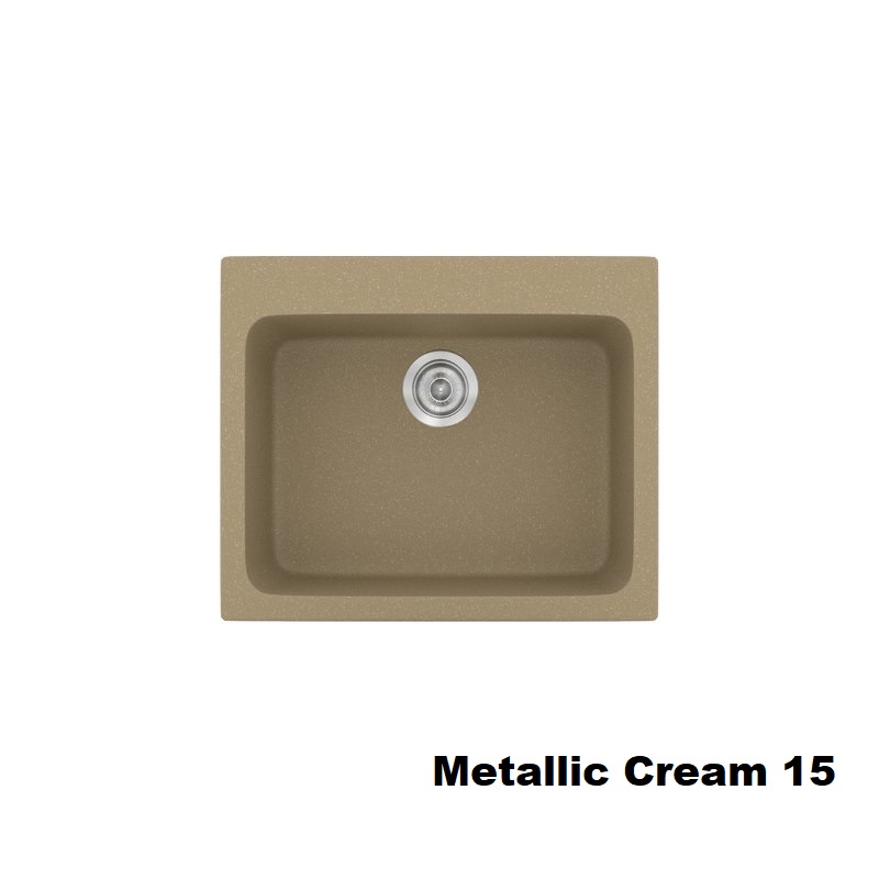 Metallic Cream Modern 1 Bowl Small Composite Kitchen Sink 60×50 Classic 331 Sanitec