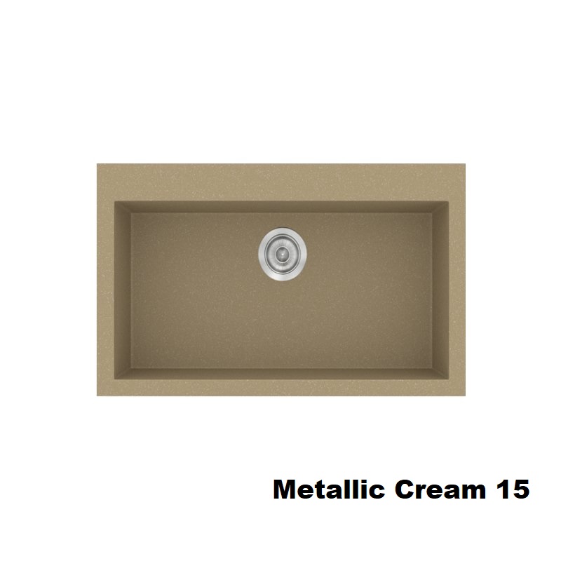 Νεροχυτες κουζινας μοντερνοι συνθετικοι με 1 γουρνα κρεμ 79χ50 Metallic Cream 15 Classic 333 Sanitec