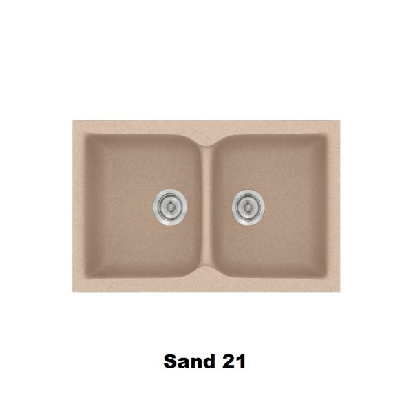Sand Modern 2 Bowl Composite Kitchen Sink 78x50 Classic 340 Sanitec