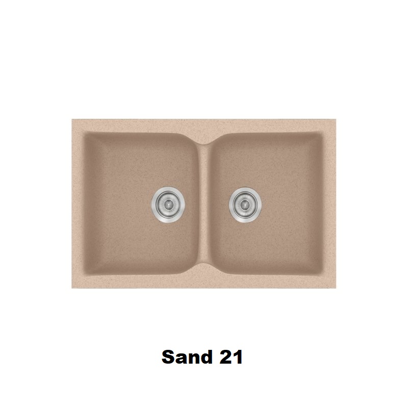 Sand Modern 2 Bowl Composite Kitchen Sink 78×50 Classic 340 Sanitec