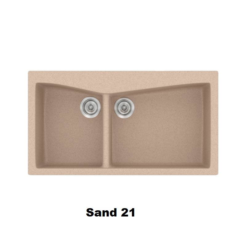 Sand Modern 2 Bowl Composite Kitchen Sink 93×51 Classic 326 Sanitec