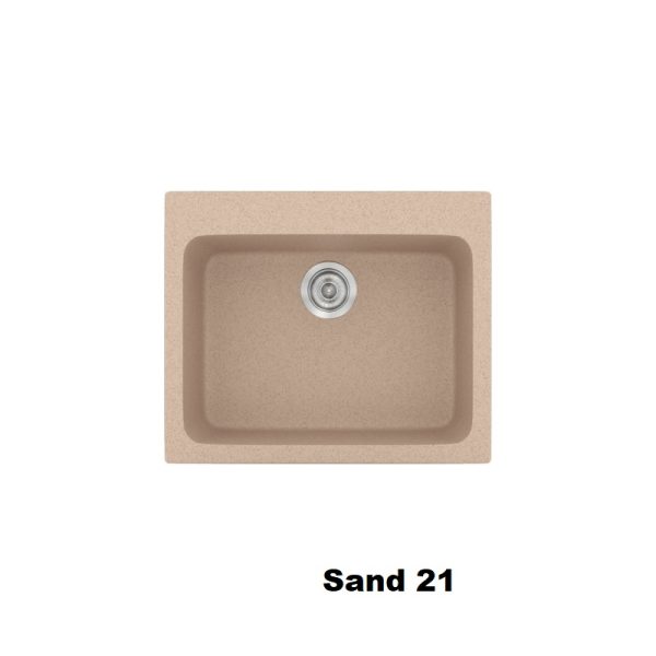 Νεροχυτης μικρος μοντερνος για κουζινα συνθετικος μπεζ αμμου 60χ50 Sand 21 Classic 331 Sanitec