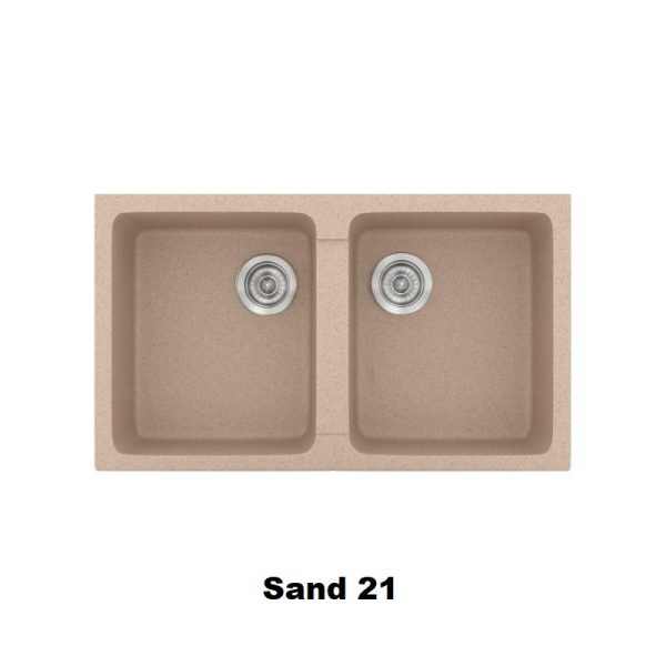 Sand Modern 2 Bowl Composite Kitchen Sink 86x50 Classic 334 Sanitec
