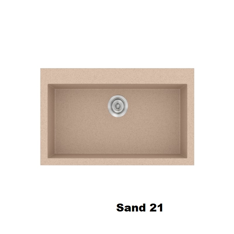 Sand Modern 1 Large Bowl Composite Kitchen Sink 79×50 Classic 333 Sanitec