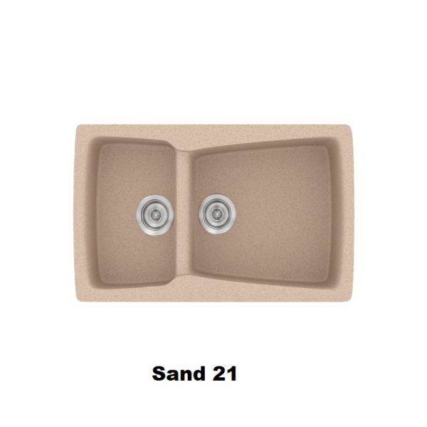 Νεροχυτης με μια και μιση γουρνες κουζινας συνθετικος μπεζ αμμου 79χ50 Sand 21 Classic 320 Sanitec