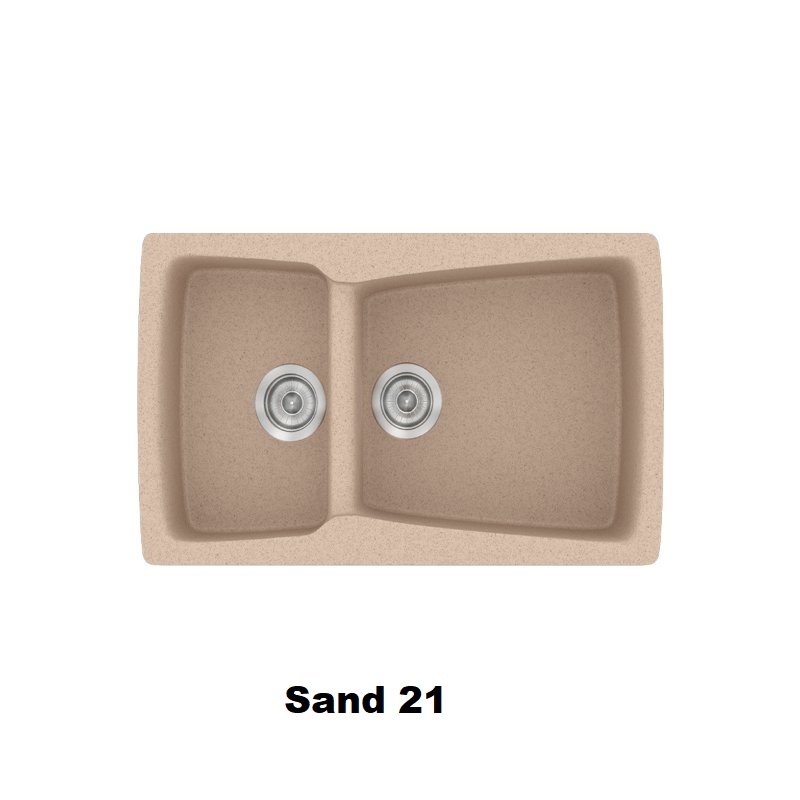 Νεροχυτης συνθετικος με μια και μιση γουρνες κουζινας μπεζ 79χ50 Sand 21 Classic 320 Sanitec