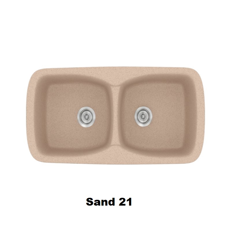 Νεροχυτης συνθετικος μοντερνος μπεζ αμμου με 2 γουρνες 93χ51 Sand 21 Classic 319 Sanitec