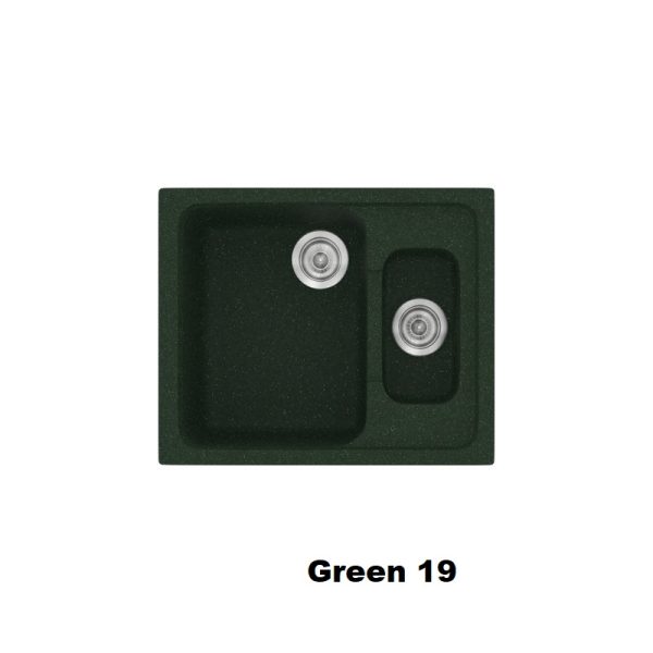 Green Modern 1,5 Bowl Composite Kitchen Sink 62x51 Classic 330 Sanitec