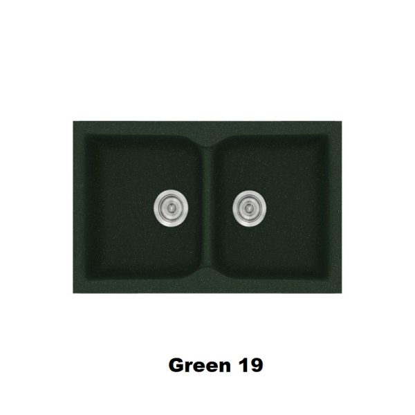 Green Modern 2 Bowl Composite Kitchen Sink 78x50 Classic 340 Sanitec