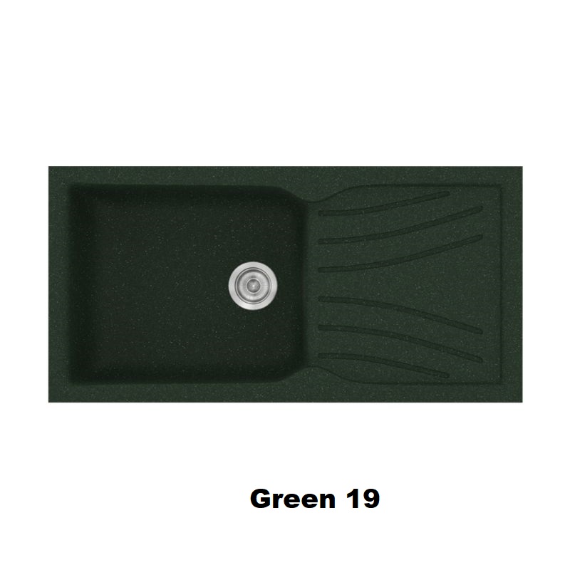 Πρασινοι νεροχυτες κουζινας συνθετικοι με 1 γουρνα και ποδια 100χ50 Green 19 Classic 324 Sanitec