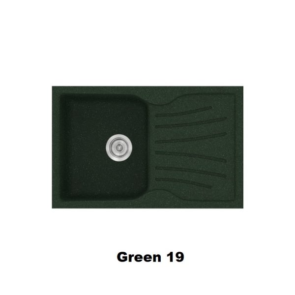 Πρασινοι συνθετικοι νεροχυτες κουζινας μοντερνοι 1 γουρνα και μαξιλαρι 78χ50 Green 19 Classic 327 Sanitec