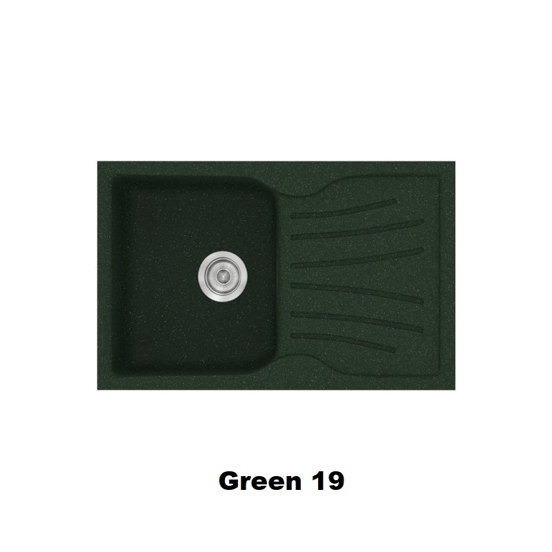 Πρασινοι νεροχυτες συνθετικοι κουζινας μοντερνοι 1 γουρνα και μαξιλαρι 78χ50 Green 19 Classic 327 Sanitec