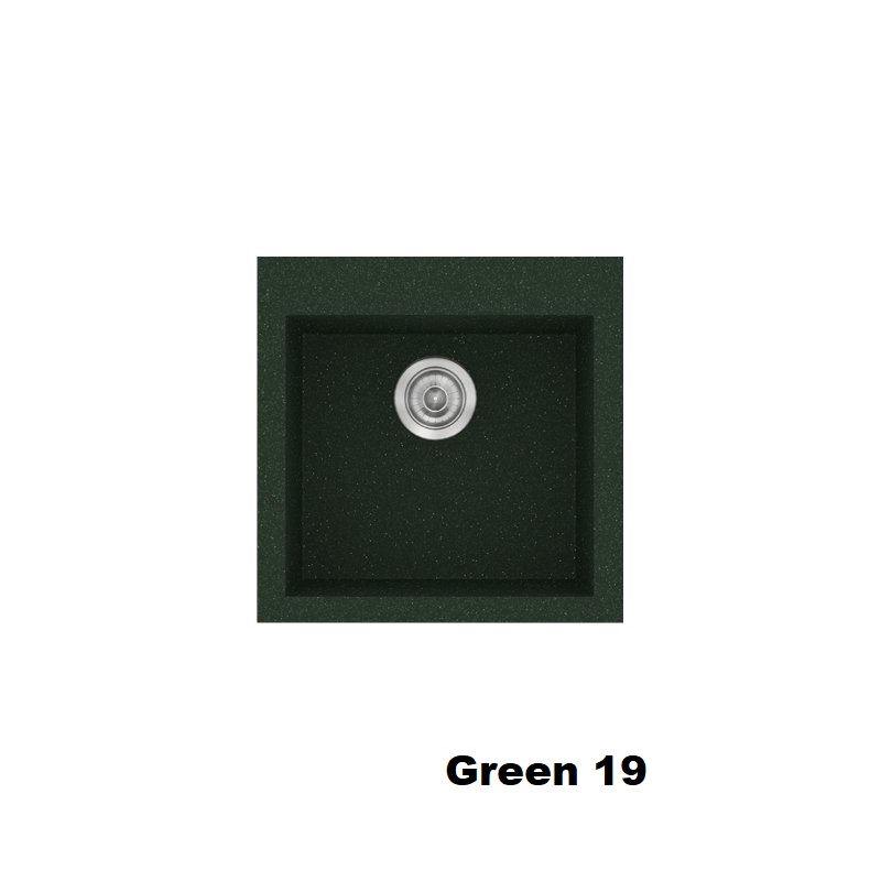 Πρασινος μικρος νεροχυτης κουζινας μοντερνος με μια γουρνα 50χ50 Green 19 Classic 339 Sanitec