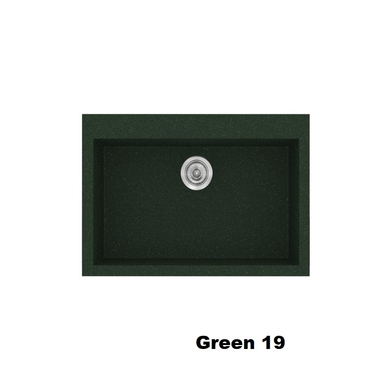 Green Modern 1 Bowl Composite Kitchen Sink 70×50 Classic 338 Sanitec