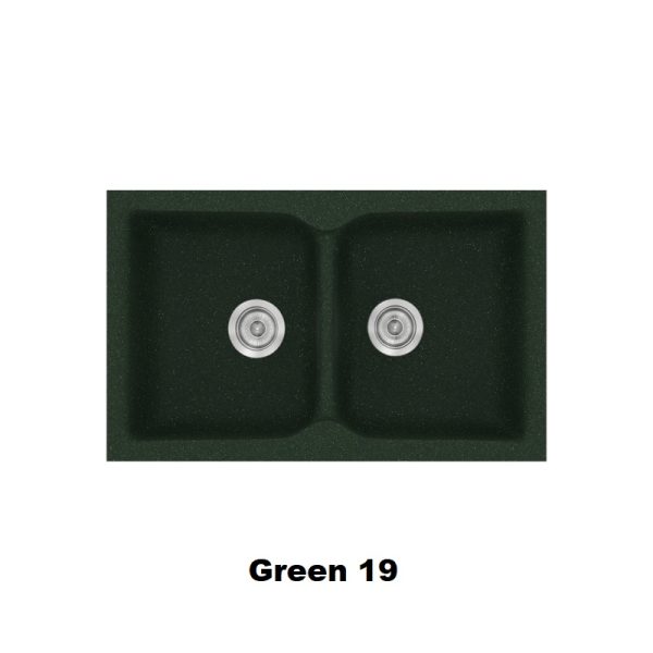 Πρασινος νεροχυτης κουζινας συνθετικος με 2 γουρνες 81χ50 Green 19 Classic 322 Sanitec