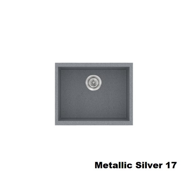 Silver Modern 1 Bowl Small Composite Kitchen Sink 50x40 Classic 341 Sanitec