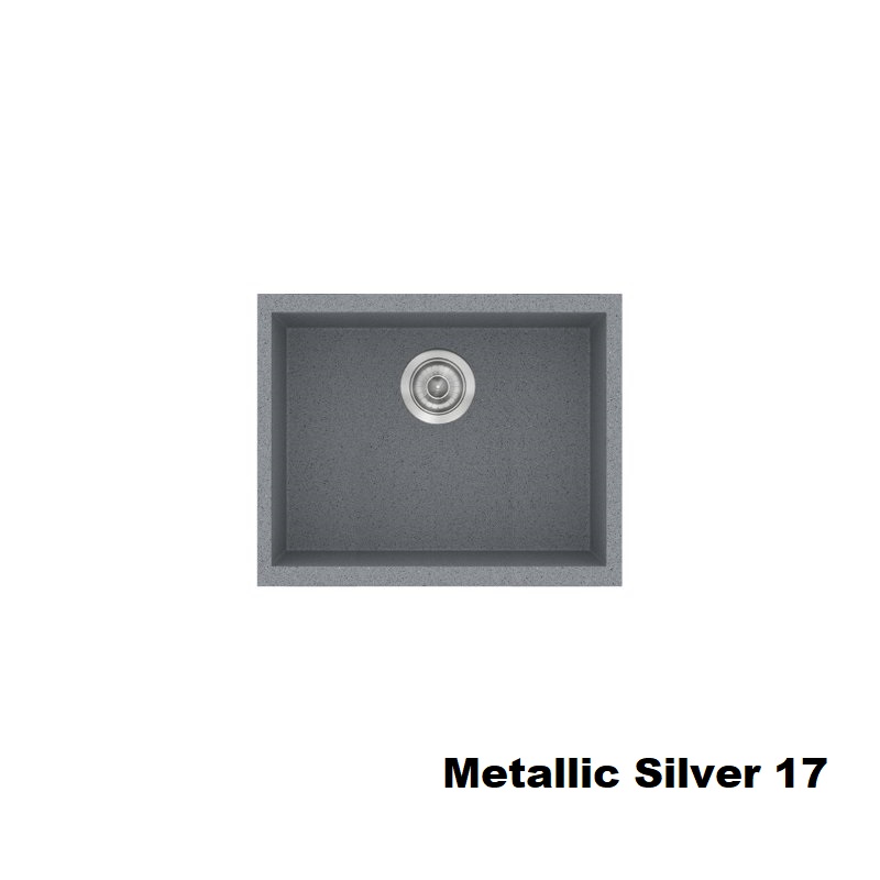 Συνθετικοι ασημι μικροι νεροχυτες κουζινας μοντερνοι μονοι 50χ40 Metallic Silver 17 Classic 341 Sanitec
