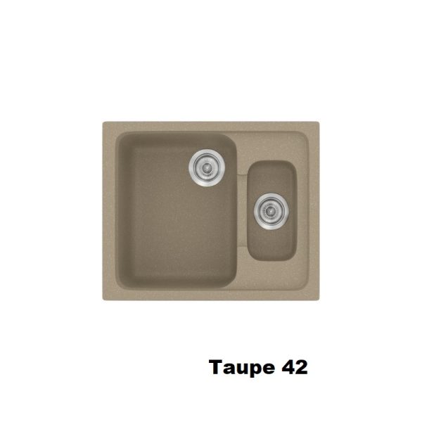 Taupe Modern 1,5 Bowl Composite Kitchen Sink 62x51 Classic 330 Sanitec