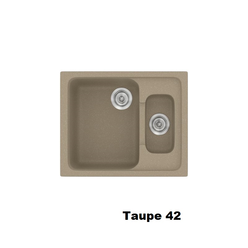 Taupe Modern 1,5 Bowl Composite Kitchen Sink 62×51 Classic 330 Sanitec