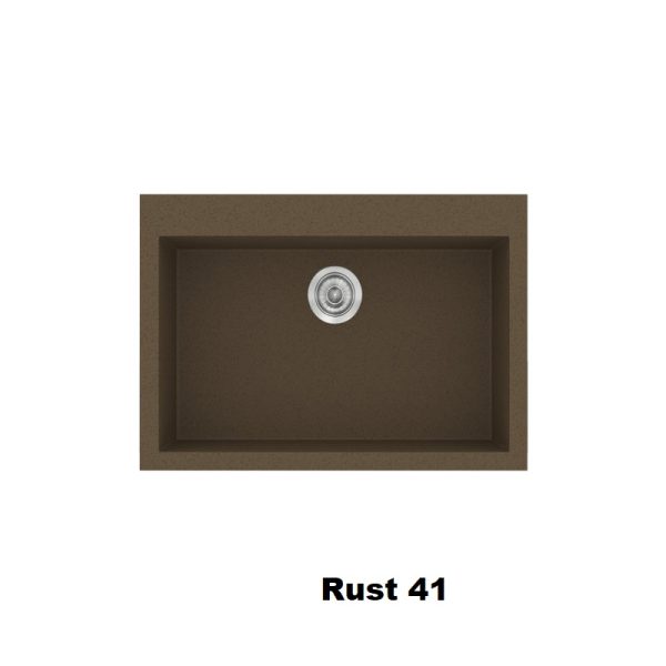 Rust Brown Modern 1 Bowl Composite Kitchen Sink 70x50 Classic 338 Sanitec
