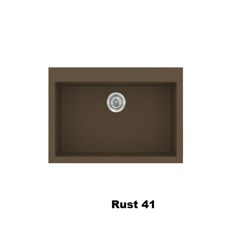 Rust Brown Modern 1 Bowl Composite Kitchen Sink 70×50 Classic 338 Sanitec