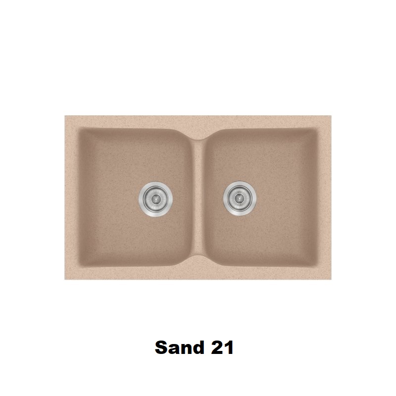 Sand Modern 2 Bowl Composite Kitchen Sink 81×50 Classic 322 Sanitec