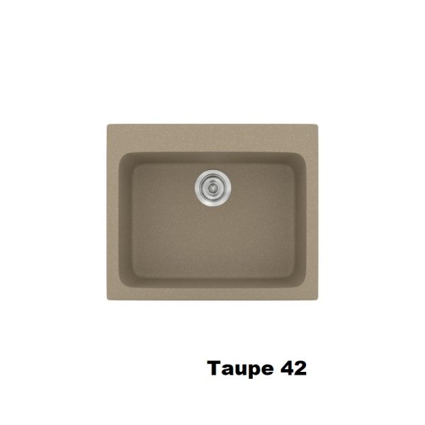 Taupe Modern 1 Bowl Small Composite Kitchen Sink 60x50 Classic 331 Sanitec