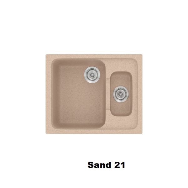 Συνθετικος μοντερνος μικρος νεροχυτης κουζινας με 1,5 γουρνες μπεζ αμμου 62χ51 Sand 21 Classic 330 Sanitec