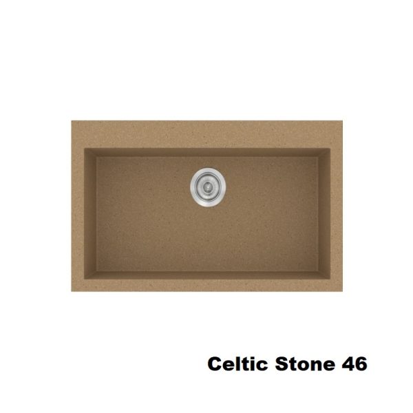 Celtic Stone Brown Modern 1 Large Bowl Composite Kitchen Sink 79x50 Classic 333 Sanitec