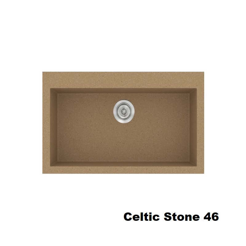 Celtic Stone Brown Modern 1 Large Bowl Composite Kitchen Sink 79×50 Classic 333 Sanitec