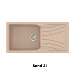 Συνθετικος νεροχυτης 1 μετρο μοντερνος με ποδια και γουρνα μπεζ αμμου 100χ50 Sand 21 Classic 324 Sanitec