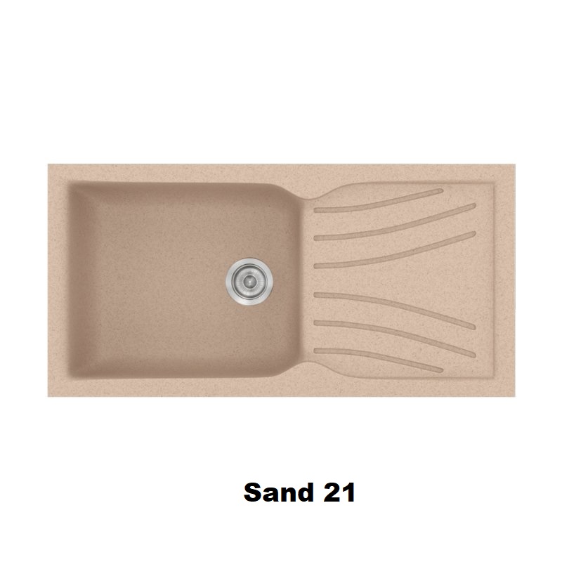 Συνθετικος νεροχυτης 1 μετρο με ποδια και γουρνα μπεζ αμμου 100χ50 Sand 21 Classic 324 Sanitec