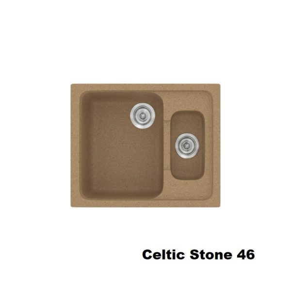 Συνθετικος μικρος νεροχυτης κουζινας με 1,5 γουρνες καφε 62χ51 Celtic Stone 46 Classic 330 Sanitec