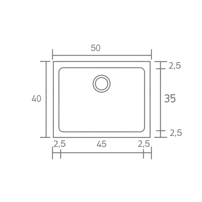 Diagram for Modern 1 Bowl Small Composite Kitchen Sink 50×40 Classic 341 Sanitec