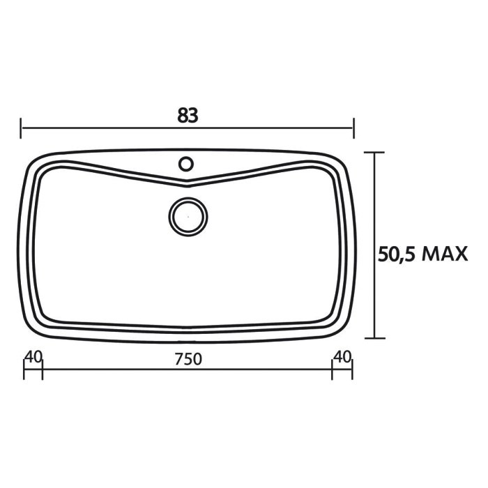 Diagram from 1 Large Bowl Composite Kitchen Sink 83×51 Classic 321 Sanitec