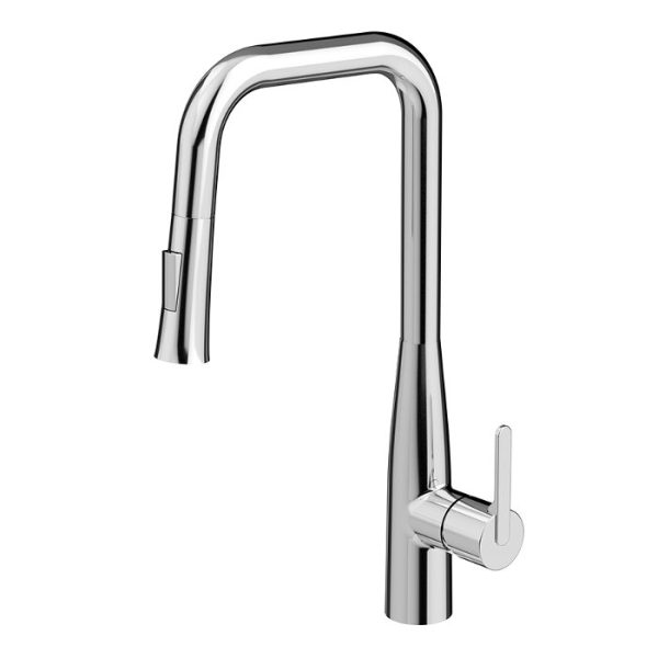 Modern High Kitchen Mixer Tap with 2-Way Pull Out Spray Chrome Orabella Comfort