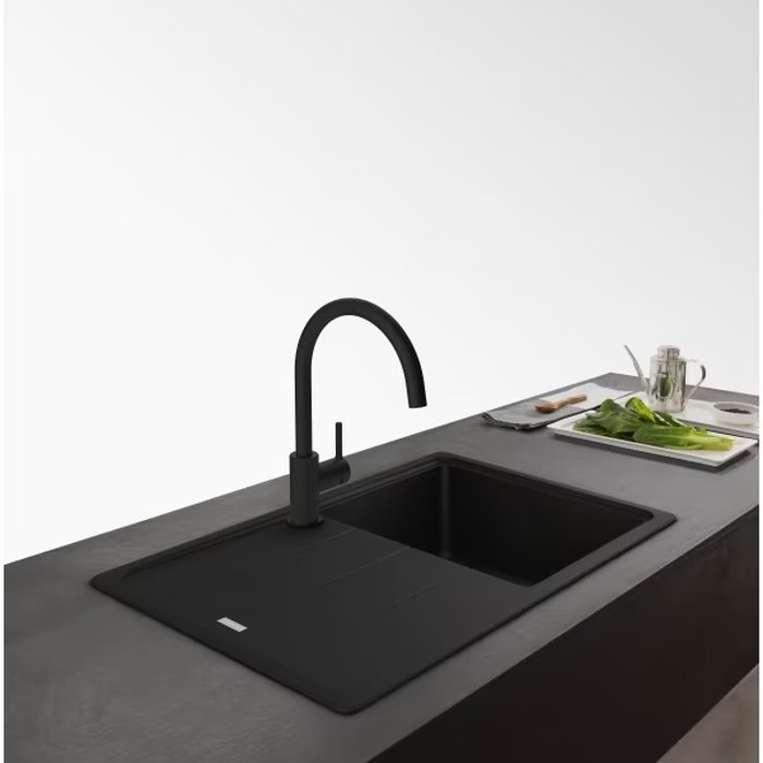 Μαυρες βρυσες κουζινας νεροχυτη ψηλες μοντερνες Franke Lina XL Standard Black Matt