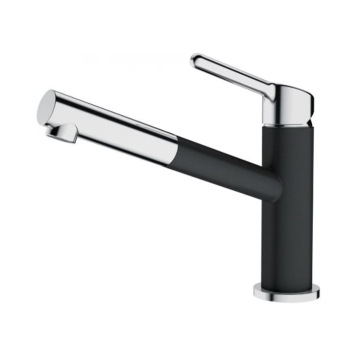 Modern Kitchen Mixer Tap with Pull Out Spray Orbit Black/Chrome Franke