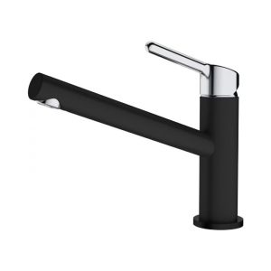 Modern Black/Chrome Single Lever Kitchen Sink Mixer Tap Orbit Standard Franke