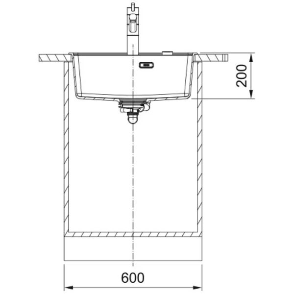 Σχεδιαγραμμα τοποθετησης νεροχυτη κουζινας γρανιτη Franke Maris MRG 610-52 & 610-72