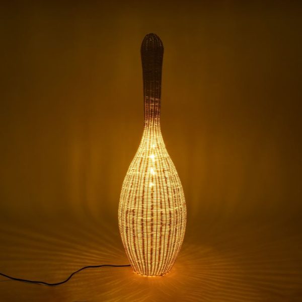 Vintage 1-Light Beige Bamboo Decorative Floor Lamp Ø30 H100 01843 Paradis