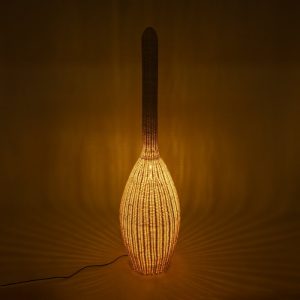 Vintage 1-Light Beige Bamboo Decorative Floor Lamp Ø40 H150 01845 Paradis