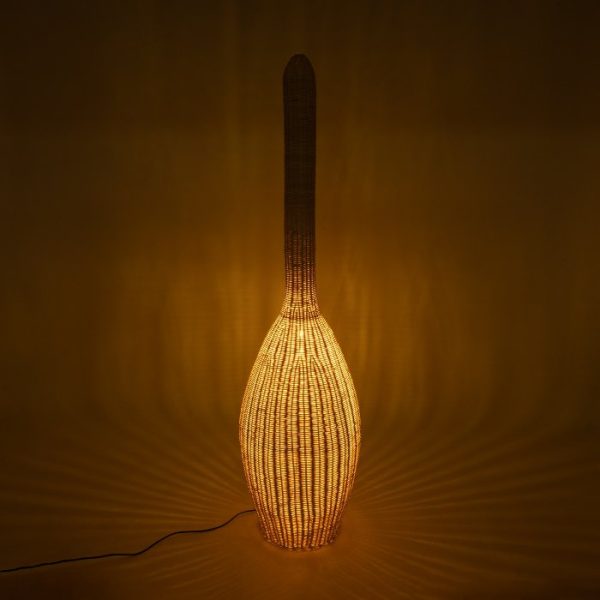 Vintage 1-Light Beige Bamboo Decorative Floor Lamp Ø40 H150 01845 Paradis