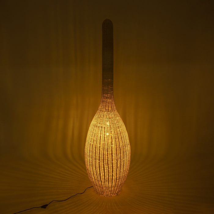 Vintage 1-Light Beige Bamboo Decorative Floor Lamp Ø50 H180 01846 Paradis