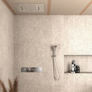Modern Chrome Concealed Thermostatic Shower Mixer Set 4 Outlets with Large Shower Head 58x50 Primavera Orabella
